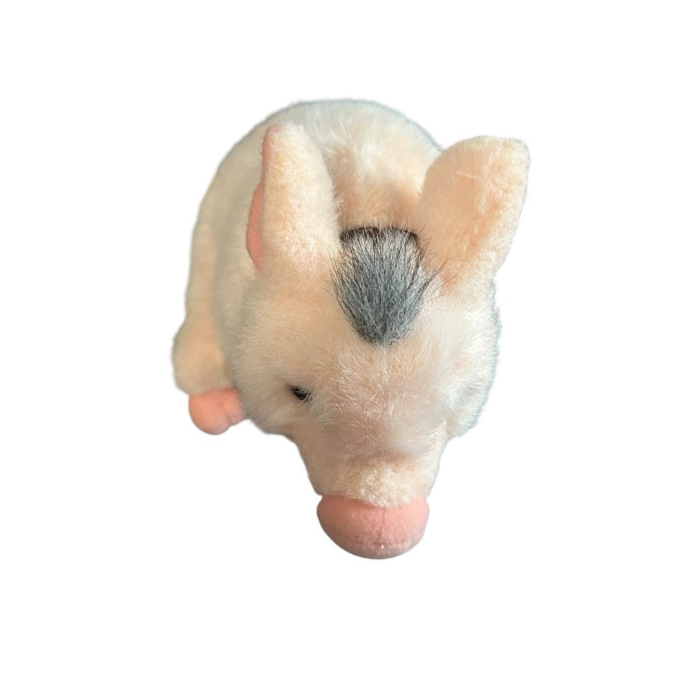 Plush Pig Toy for Small Pets - Cream and Pink - Picture 3 of 5